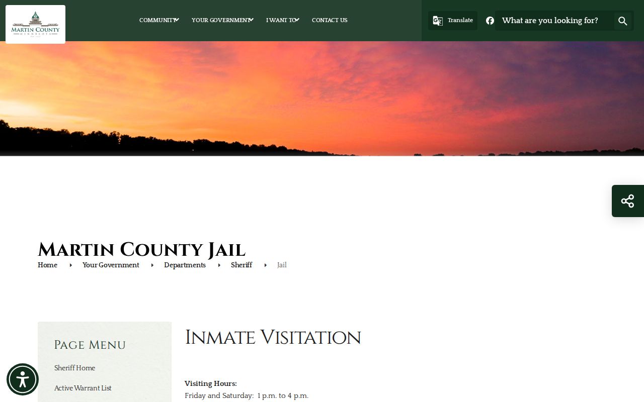 Official Martin County Jail release and VINE information
